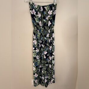 Show Me Your MuMu Estelle Jumpsuit strapless tropical floral SZ SM